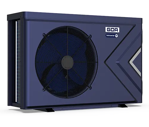 Trocador de calor GDA Full-Inverter em alumínio fundido projetado para aquecer piscina com máxima economia de energia.